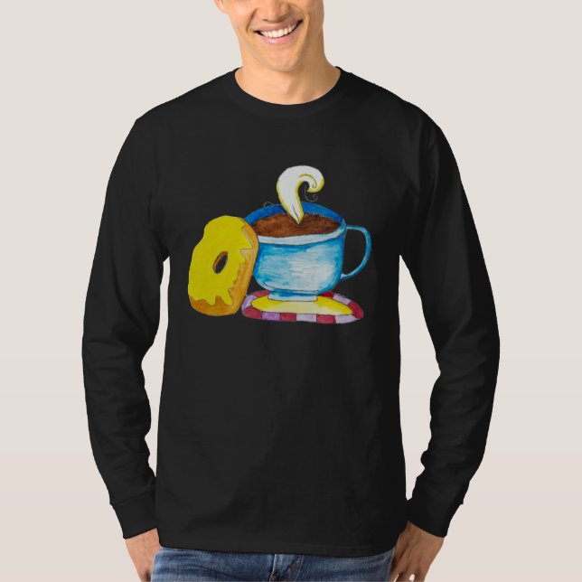 Doughnut and a Coffee Hand Drawn T Shirt (Framsida)
