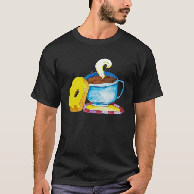 Doughnut and a Coffee Hand Drawn T Shirt (Framsida)