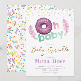 Doughnut Baby Sprinkle Colorful Inbjudningar