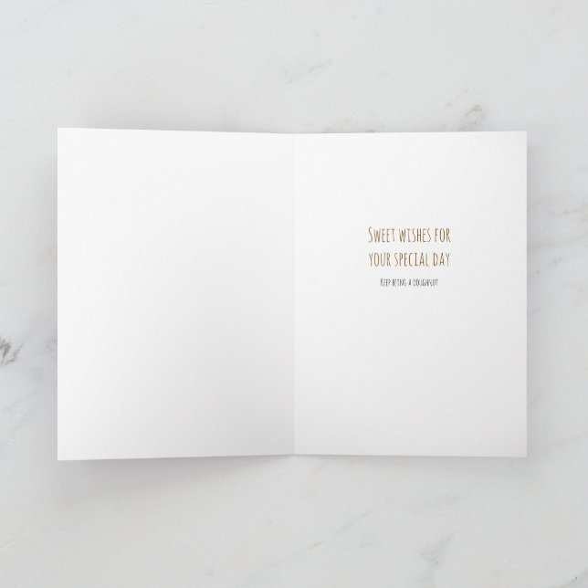 Doughnut Folded Birthday Card  Kort (Inuti)