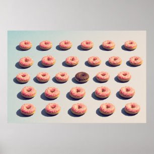 Doughnut i en grupp poster