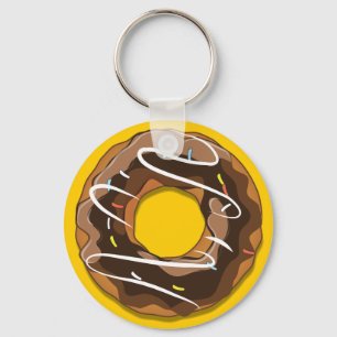 Doughnut med chokladicering nyckelring