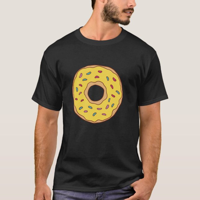 Doughnut med Gult Icing Motif för manar Women Chi T Shirt (Framsida)
