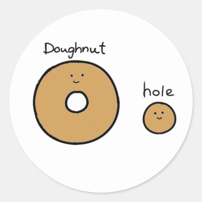 Doughnut och baby runt klistermärke (Framsida)