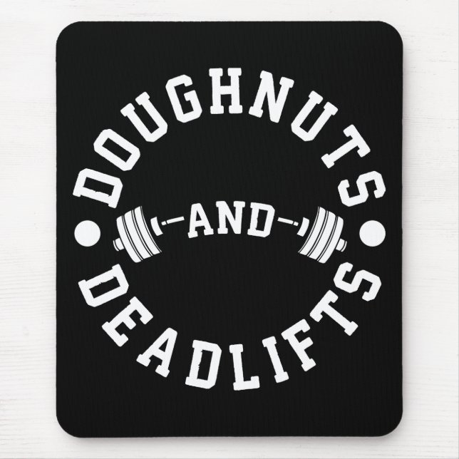 Doughnut och Deadlifts - Carbs - Funny Workout Musmatta (Framsidan)