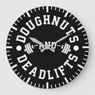 Doughnut och Deadlifts - Carbs - Funny Workout Stor Klocka