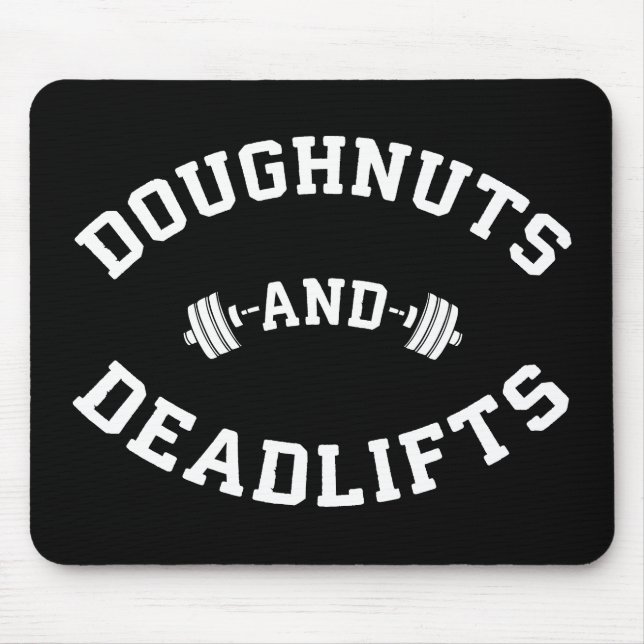 Doughnut och Deadlifts - Funny Gym Workout Musmatta (Framsidan)