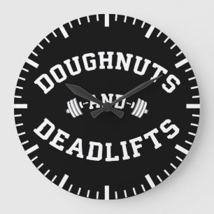 Doughnut och Deadlifts - Funny Gym Workout Stor Klocka