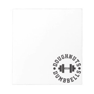 Doughnut och Dumbbells - Carbs - Lustigt Workout Anteckningsblock