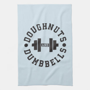 Doughnut och Dumbbells - Carbs - Lustigt Workout Kökshandduk