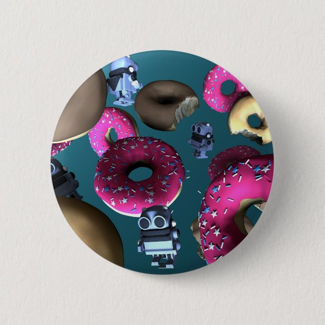 Doughnut och Leksak Robot 03 Button Knapp (Framsida)