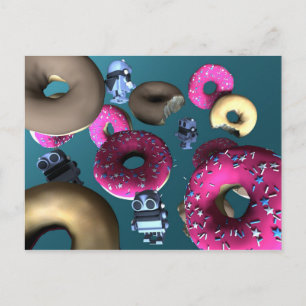 Doughnut och Leksak Robot 03-vykort Vykort