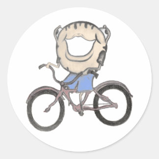 Doughnut Riding a Bicycle Runt Klistermärke
