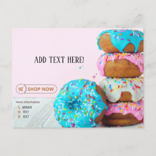 DOUGHNUT SHOP-tackkort Vykort