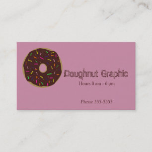 Doughnut Sprinkles Sweet Rosa Chocolate Frostat Visitkort