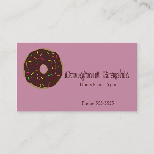 Doughnut Sprinkles Sweet Rosa Chocolate Frostat Visitkort (Framsida)
