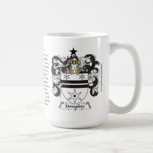 Doughty, ursprung, det menande och vapenskölden kaffemugg