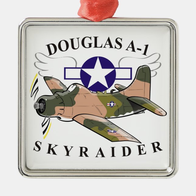 douglas a-1 skyraider julgransprydnad metall (Framsidan)