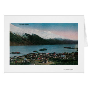 Douglas Alaska Town ViewDouglas, AK Hälsningskort