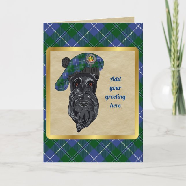 Douglas Badge och Tartan Personlig Card Kort (Framsida)