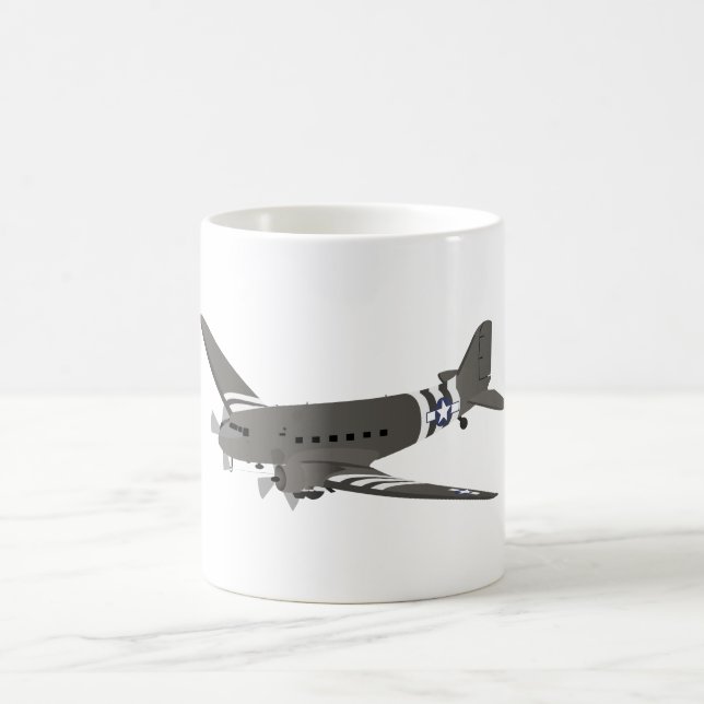 Douglas C-47 Skyrail WW2 Transportflygplan Kaffemugg (Center)