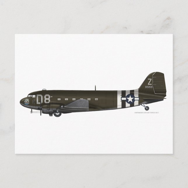 Douglas Dakota C-47 Argonia Vykort (Framsida)