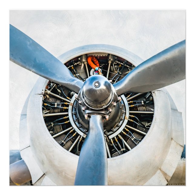 Douglas DC-3-flygplan. Propeller Fototryck (Framsidan)