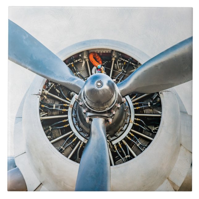 Douglas DC-3-flygplan. Propeller Kakelplatta (Framsidan)