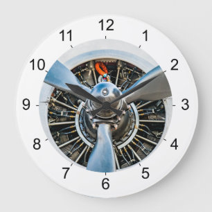 Douglas DC-3-flygplan. Propeller Stor Klocka