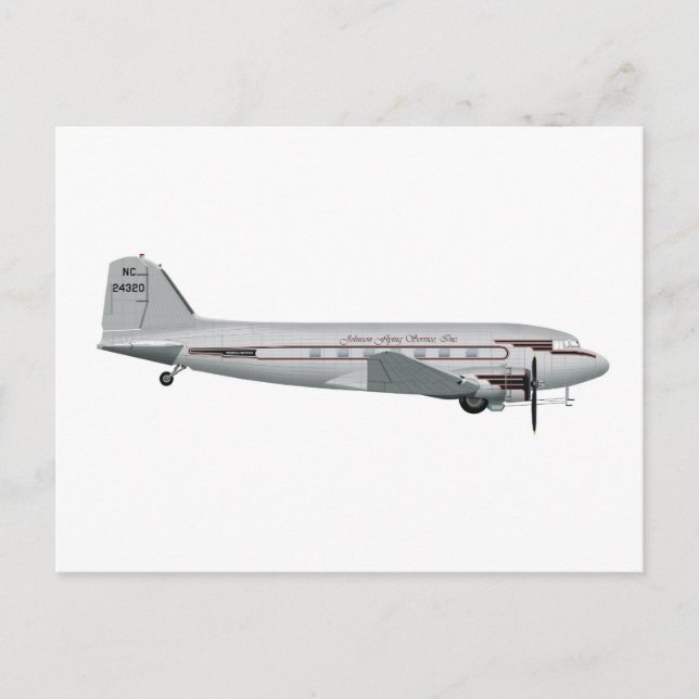 Douglas DC-3 Vykort (Framsida)