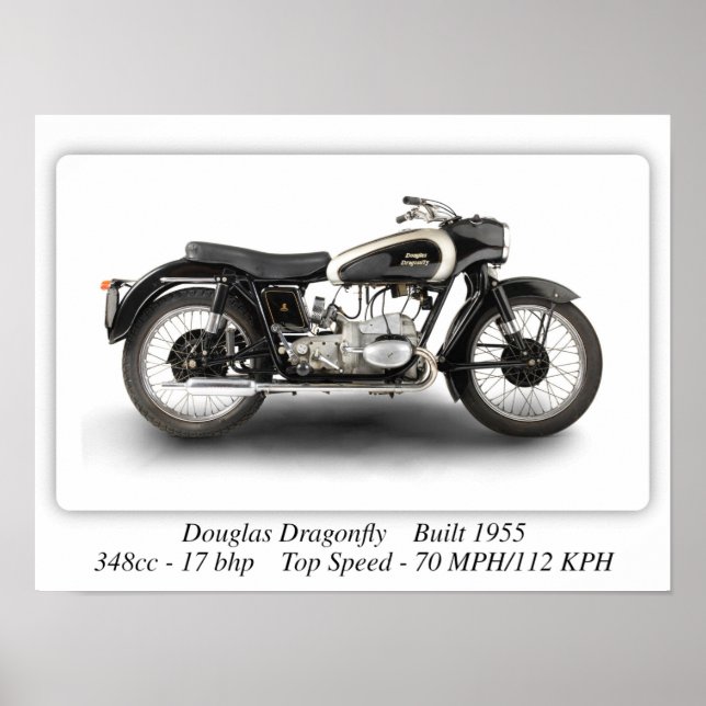 Douglas Dragonfly Motorcycle - A3 Poster (Framsidan)