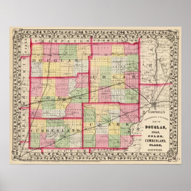 Douglas, Edgar, Coles, Cumberland, Clark County Poster (Framsidan)