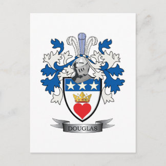 Douglas Family Crest Jackar om Arm Vykort
