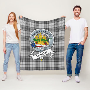 Douglas Grått Modern Klan Badge Tartan Play Fleecefilt