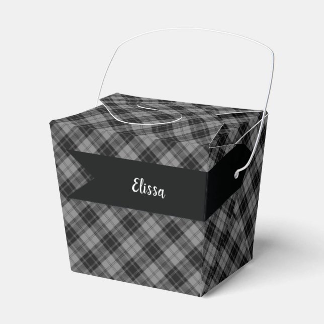 Douglas Grått Scottish Tartan Plaid Mönster Presentaskar (Framsidan Sidan)