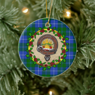 Douglas Klan Badge & Tartan Personlig Julafton Julgransprydnad Keramik