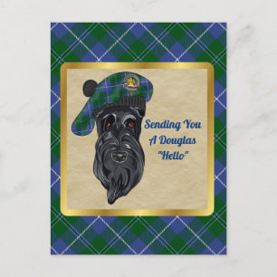 Douglas Klan Badge & Tartan Postcard Vykort