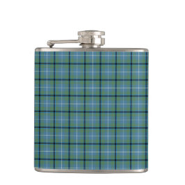 Douglas Klan Light Blue och Grönt Ancient Tartan Fickplunta