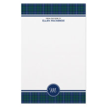 Douglas Klan Mörk blått Modern Tartan Monogram