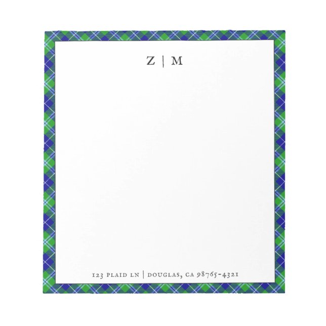 Douglas Klan Tartan Play Mönster Anteckningsblock (Framsida)