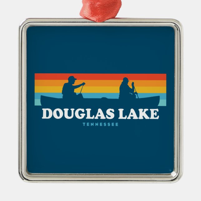 Douglas Lake Tennessee Kanot Julgransprydnad Metall (Framsidan)