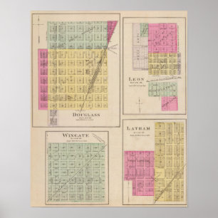 Douglas, Leon, Wingate och Latham, Kansas Poster