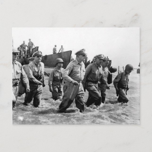 Douglas MacArthur-land på Leyte Philippine Island Vykort (Framsida)