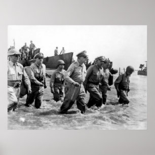Douglas MacArthur länder på Leyte den filippinsk Poster