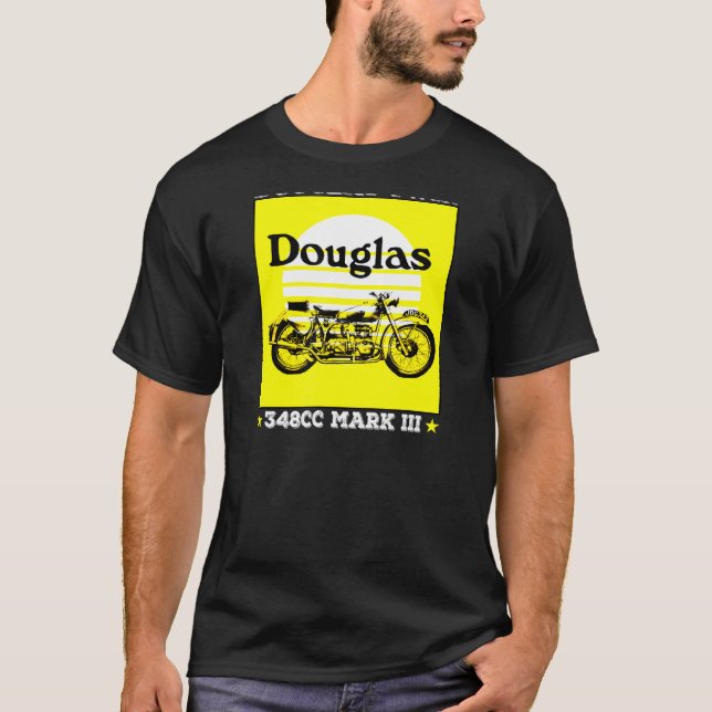 Douglas Mark III De Luxe Classic British Motor T Shirt (Framsida)