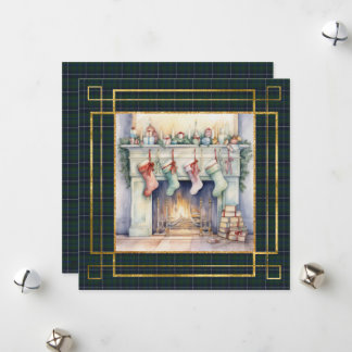 Douglas Modern Scottish Tartan Christmas  Julkort