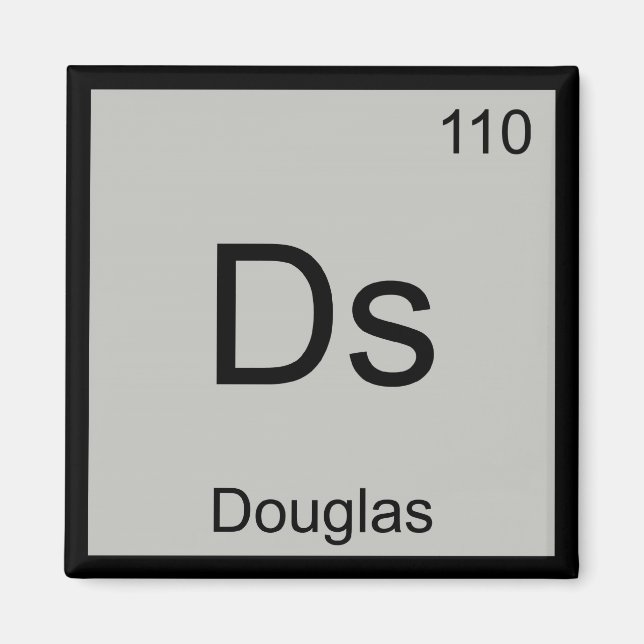 Douglas Namn Kemi Element Periodiska Systemet Magnet (Framsidan)