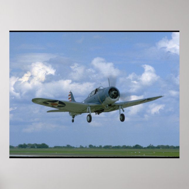 Douglas SBD Dauntless, Flygande, Front_WWII Flygpl Poster (Framsidan)