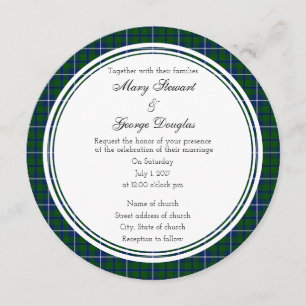 Douglas Scottish Bröllop Round-inbjudan Inbjudningar