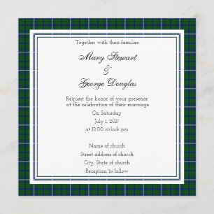 Douglas Scottish Bröllop Square-inbjudan Inbjudningar